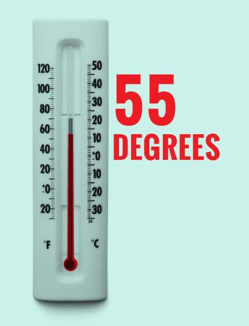 55 degrees f in clearance c